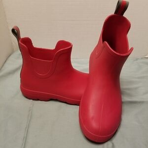 Totes Red Ankle Rain Boots Size 10
